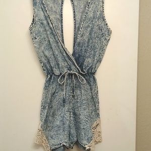 Charlotte Russe Acid Wash Romper